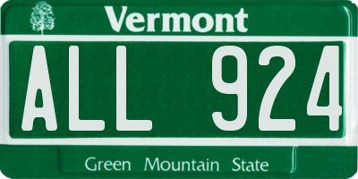 VT license plate ALL924