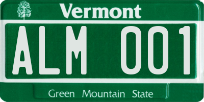 VT license plate ALM001