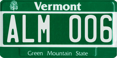 VT license plate ALM006