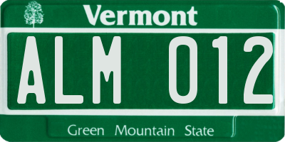 VT license plate ALM012