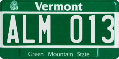 VT license plate ALM013
