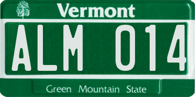 VT license plate ALM014