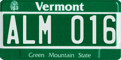 VT license plate ALM016