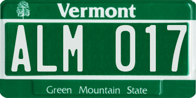 VT license plate ALM017