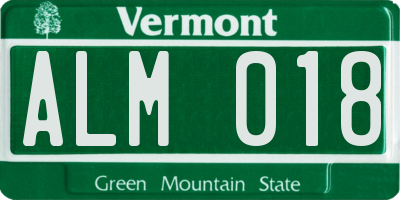 VT license plate ALM018