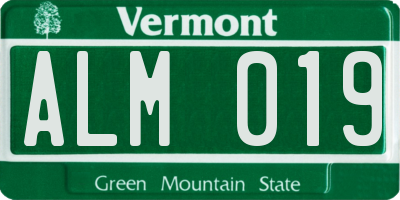 VT license plate ALM019