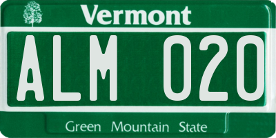 VT license plate ALM020