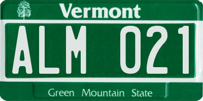 VT license plate ALM021