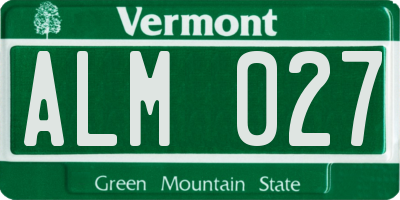 VT license plate ALM027