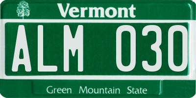 VT license plate ALM030