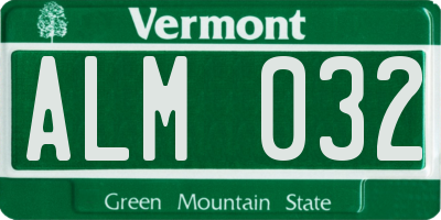 VT license plate ALM032