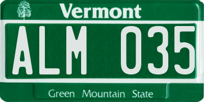 VT license plate ALM035