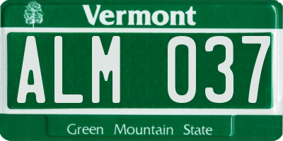 VT license plate ALM037