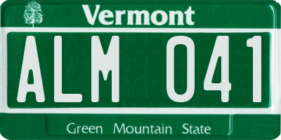 VT license plate ALM041