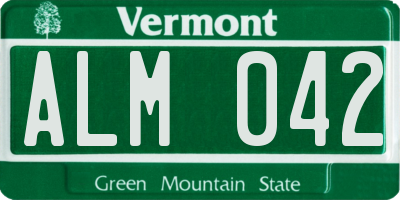 VT license plate ALM042