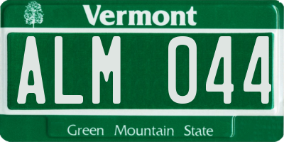 VT license plate ALM044