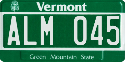 VT license plate ALM045