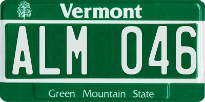 VT license plate ALM046