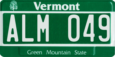 VT license plate ALM049