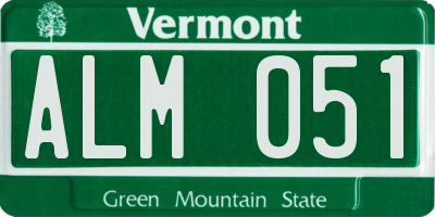 VT license plate ALM051
