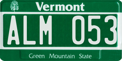 VT license plate ALM053