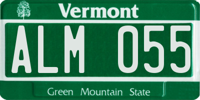 VT license plate ALM055
