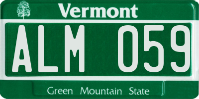 VT license plate ALM059