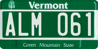 VT license plate ALM061
