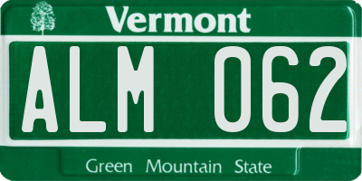 VT license plate ALM062