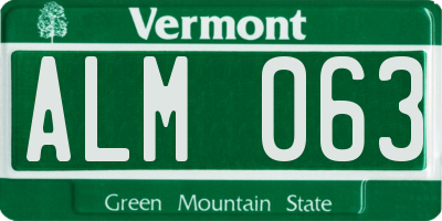 VT license plate ALM063