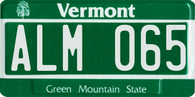 VT license plate ALM065