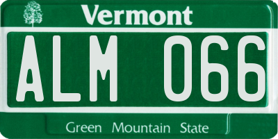 VT license plate ALM066