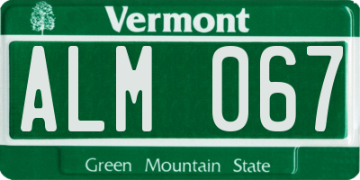 VT license plate ALM067