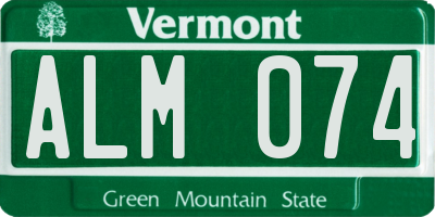 VT license plate ALM074