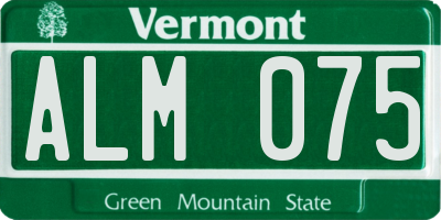 VT license plate ALM075