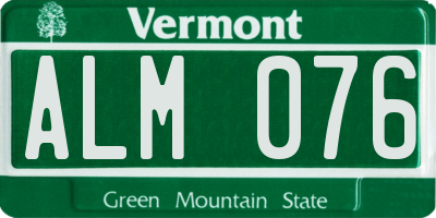 VT license plate ALM076