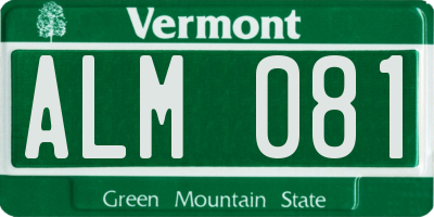 VT license plate ALM081
