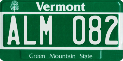 VT license plate ALM082