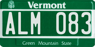 VT license plate ALM083
