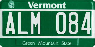 VT license plate ALM084