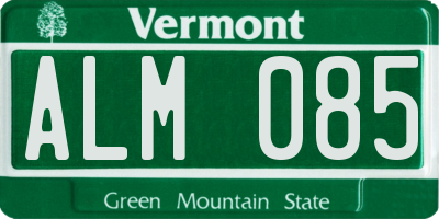 VT license plate ALM085