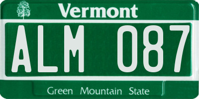 VT license plate ALM087