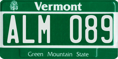 VT license plate ALM089
