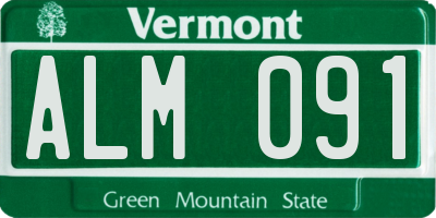 VT license plate ALM091