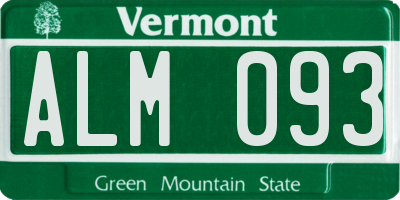VT license plate ALM093