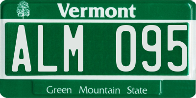 VT license plate ALM095