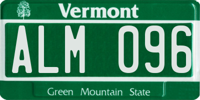 VT license plate ALM096