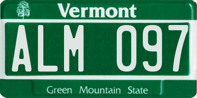 VT license plate ALM097