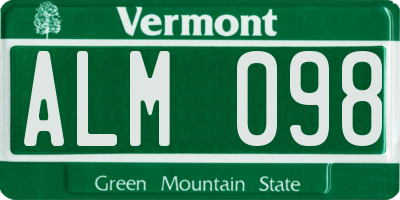 VT license plate ALM098