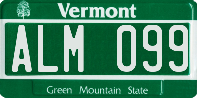 VT license plate ALM099